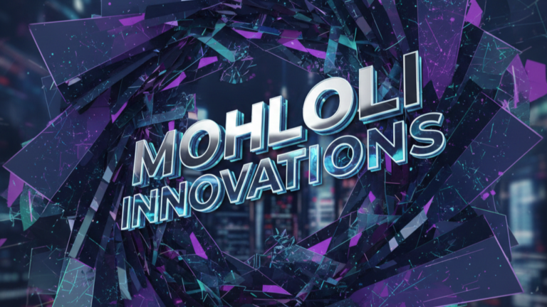 Mohloli innovations logo on dark geometry abstract