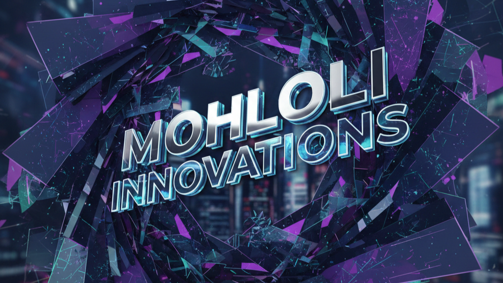 Mohloli innovations logo on dark geometry abstract
